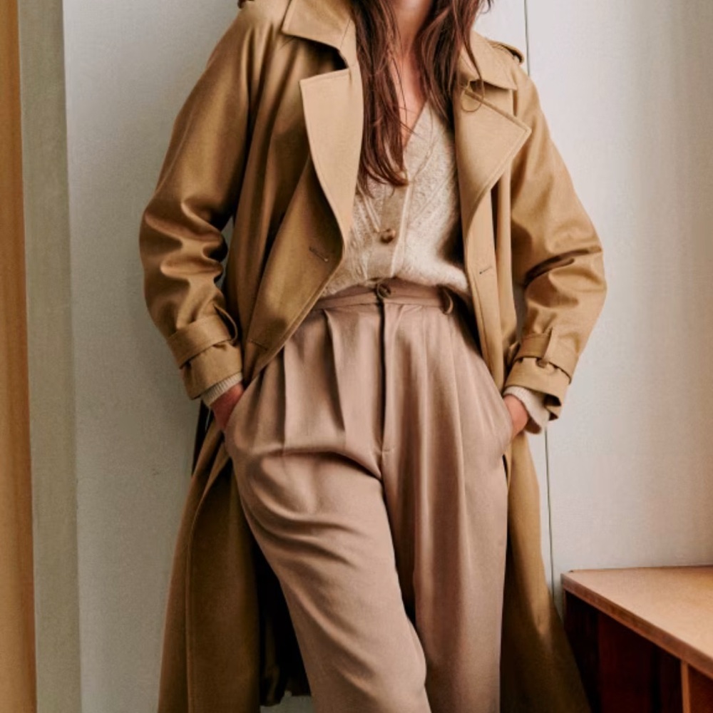 Sezane Scott Trench Coat (Camel)